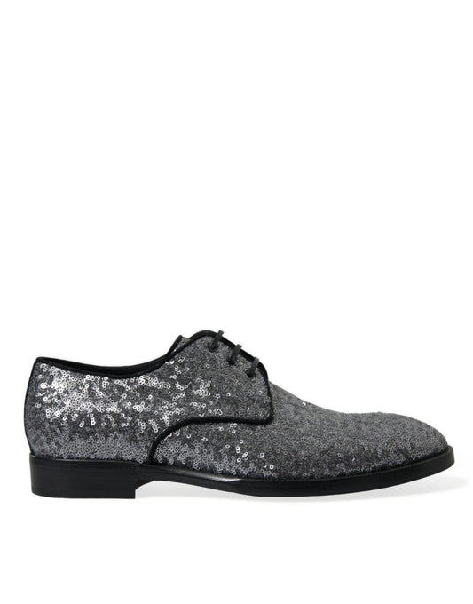 Dolce & Gabbana Exquisite Sequined Derby Dress Shoes - PER.FASHION