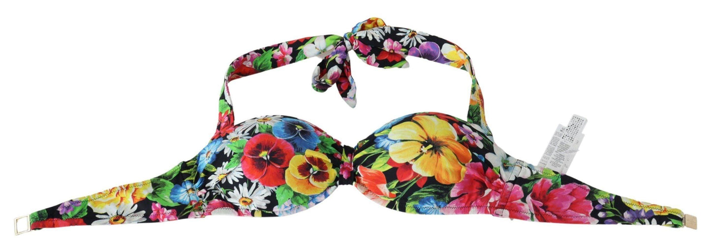 Dolce & Gabbana Floral Elegance High-End Bikini Top - PER.FASHION