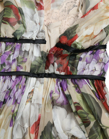 Dolce & Gabbana Floral Elegance Silk Chiffon Mini Dress - PER.FASHION
