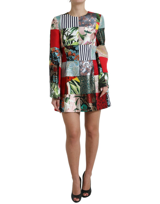 Dolce & Gabbana Floral Jacquard Mini Shift Dress Masterpiece - PER.FASHION