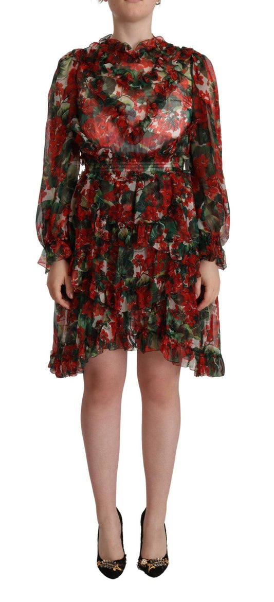 Dolce & Gabbana Floral Silk Mini Knee High Dress - PER.FASHION