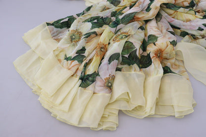 Dolce & Gabbana Floral Silk Pleated Maxi Dress - PER.FASHION