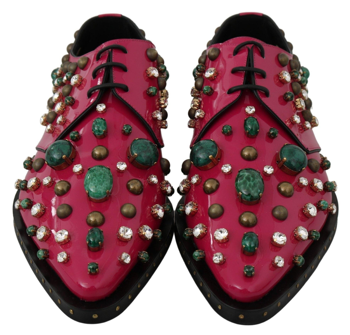 Dolce & Gabbana Fuchsia Pink Crystal Patent Flats - PER.FASHION
