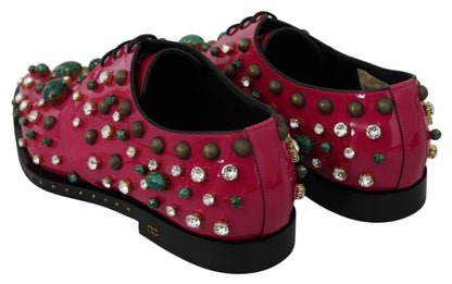 Dolce & Gabbana Fuchsia Pink Crystal Patent Flats - PER.FASHION