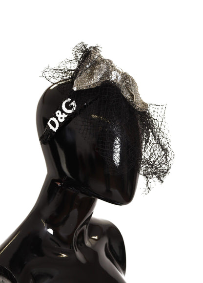Dolce & Gabbana Glamorous Black Sequined Designer Diadem - PER.FASHION