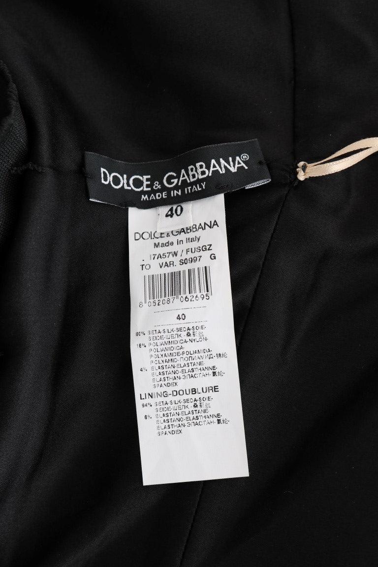 Dolce & Gabbana Gold and Black Silk Stretch Bodysuit Romper - PER.FASHION