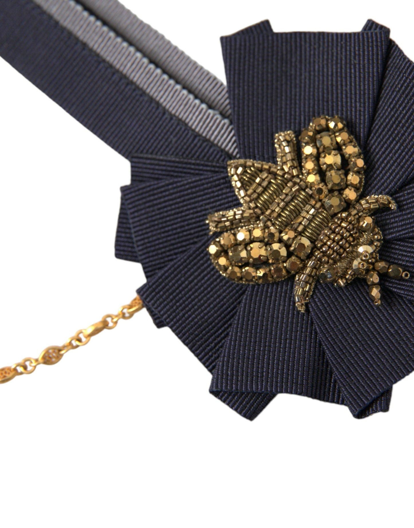 Dolce & Gabbana Gold Brass Crystal Bee Men Brooch Lapel Pin - PER.FASHION