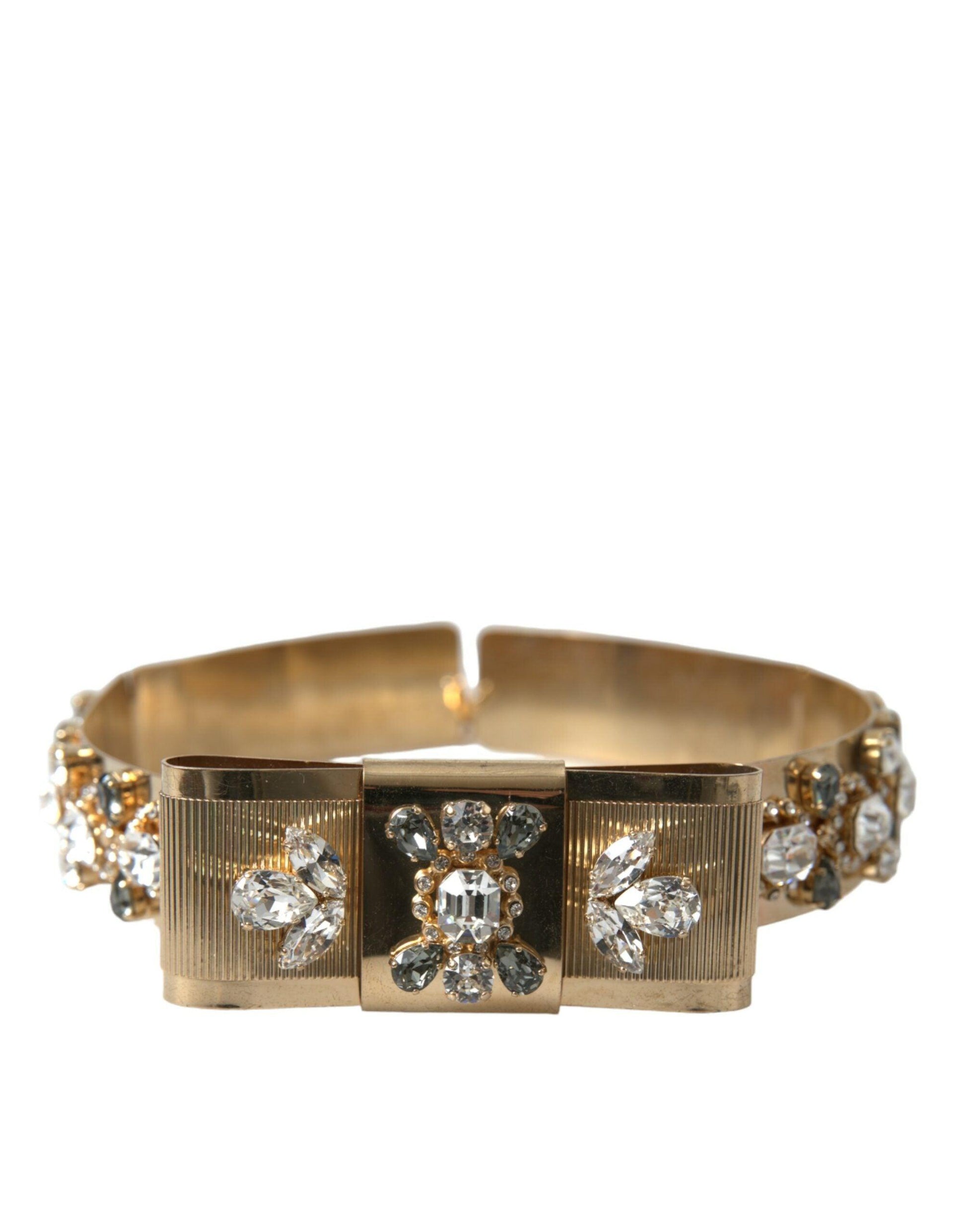 Dolce & Gabbana Gold-Tone Crystal Embellished Waist Belt - PER.FASHION
