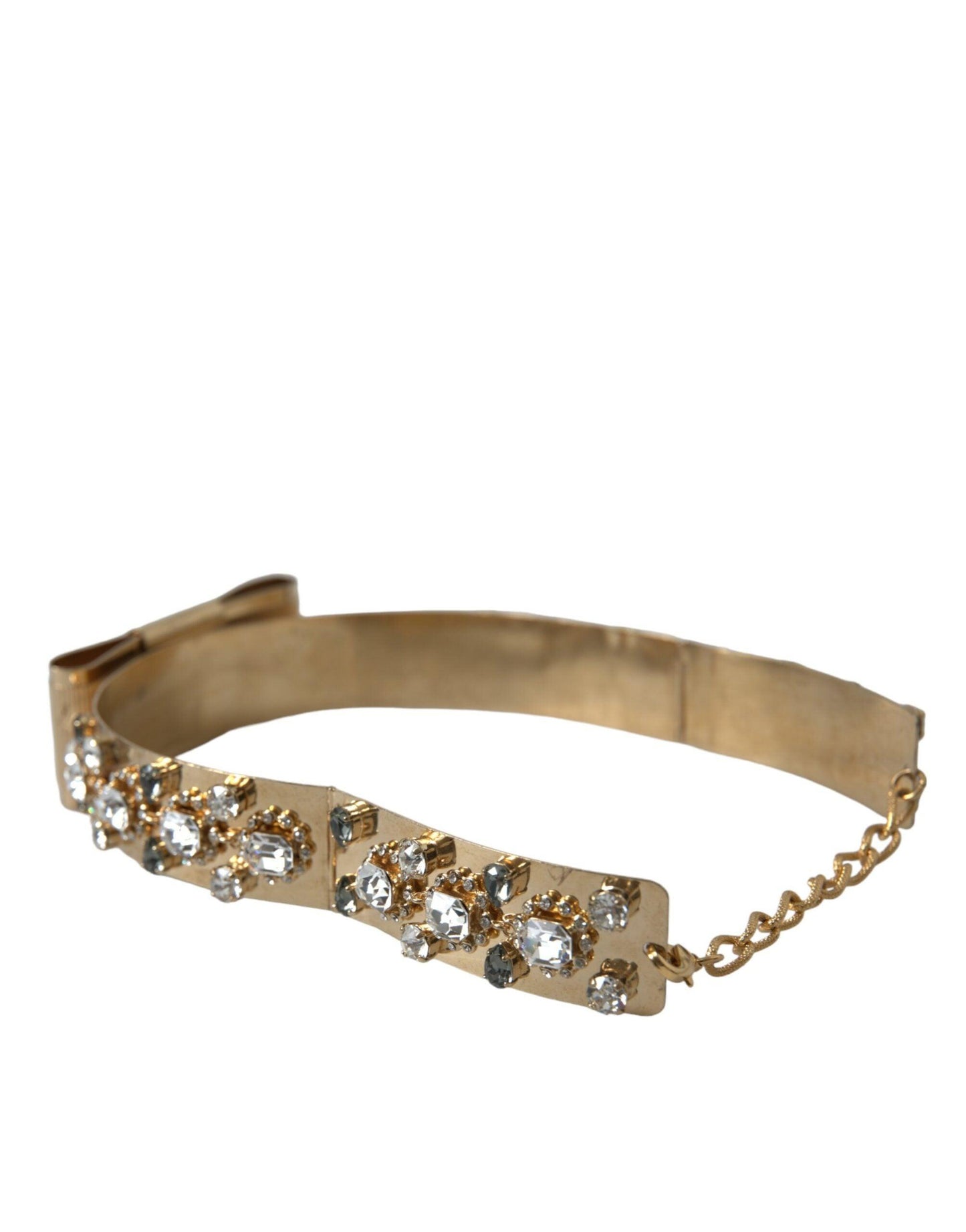 Dolce & Gabbana Gold-Tone Crystal Embellished Waist Belt - PER.FASHION