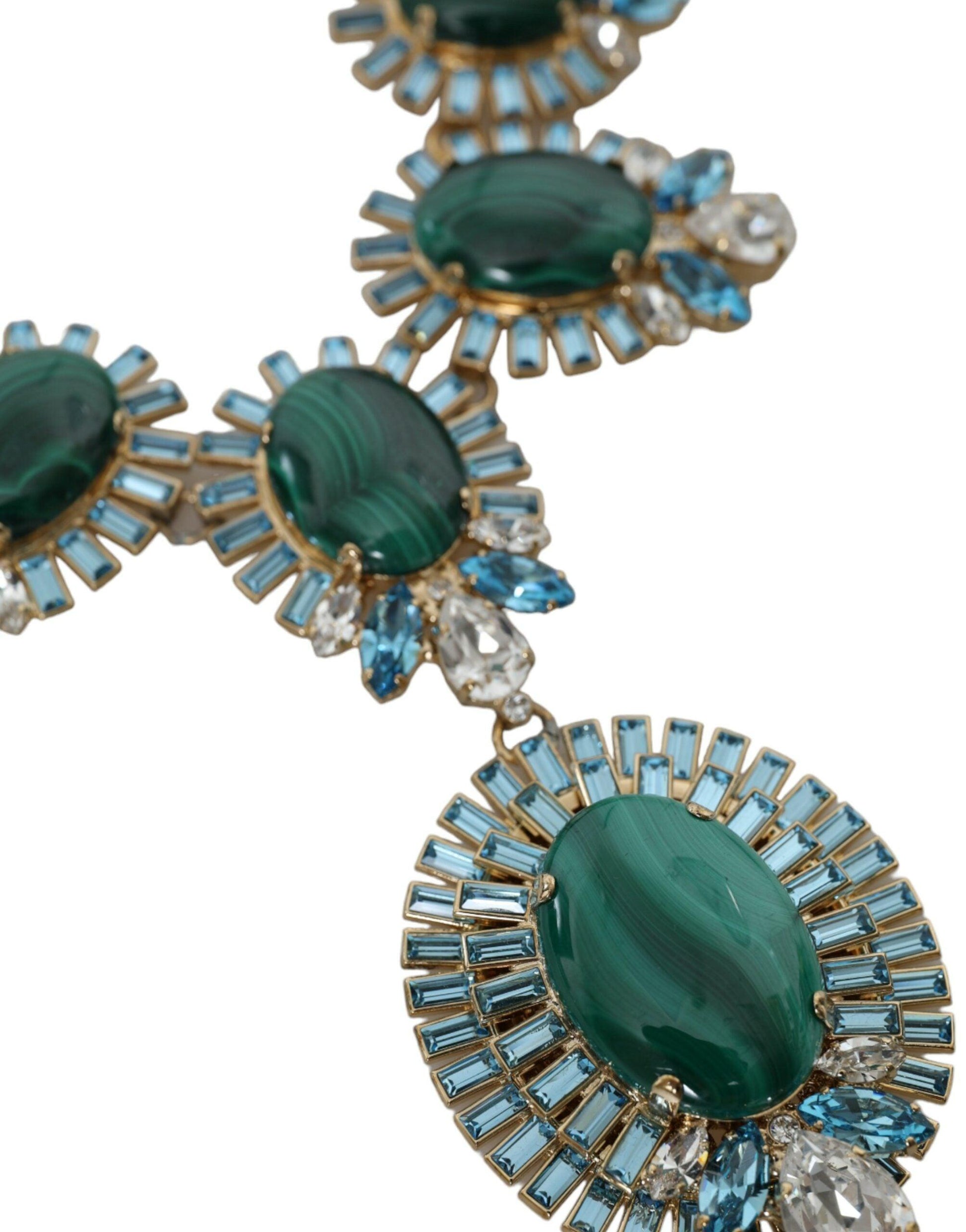 Dolce & Gabbana Gold ToneBrass PIETRE OVALI Crystal Embellished Necklace - PER.FASHION