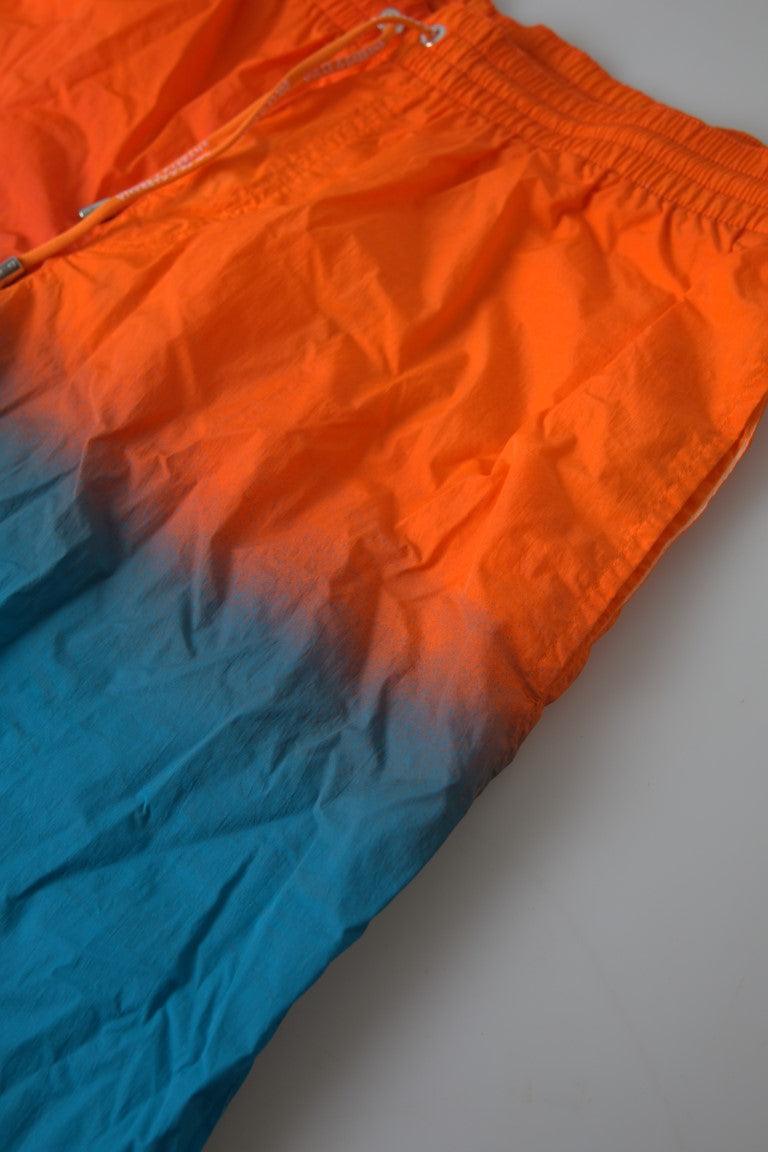 Dolce & Gabbana Gradient Effect Swim Shorts in Vibrant Orange - PER.FASHION