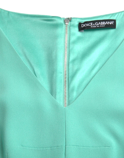 Dolce & Gabbana Green Viscose Sleeveless Bodycon Midi Dress - PER.FASHION