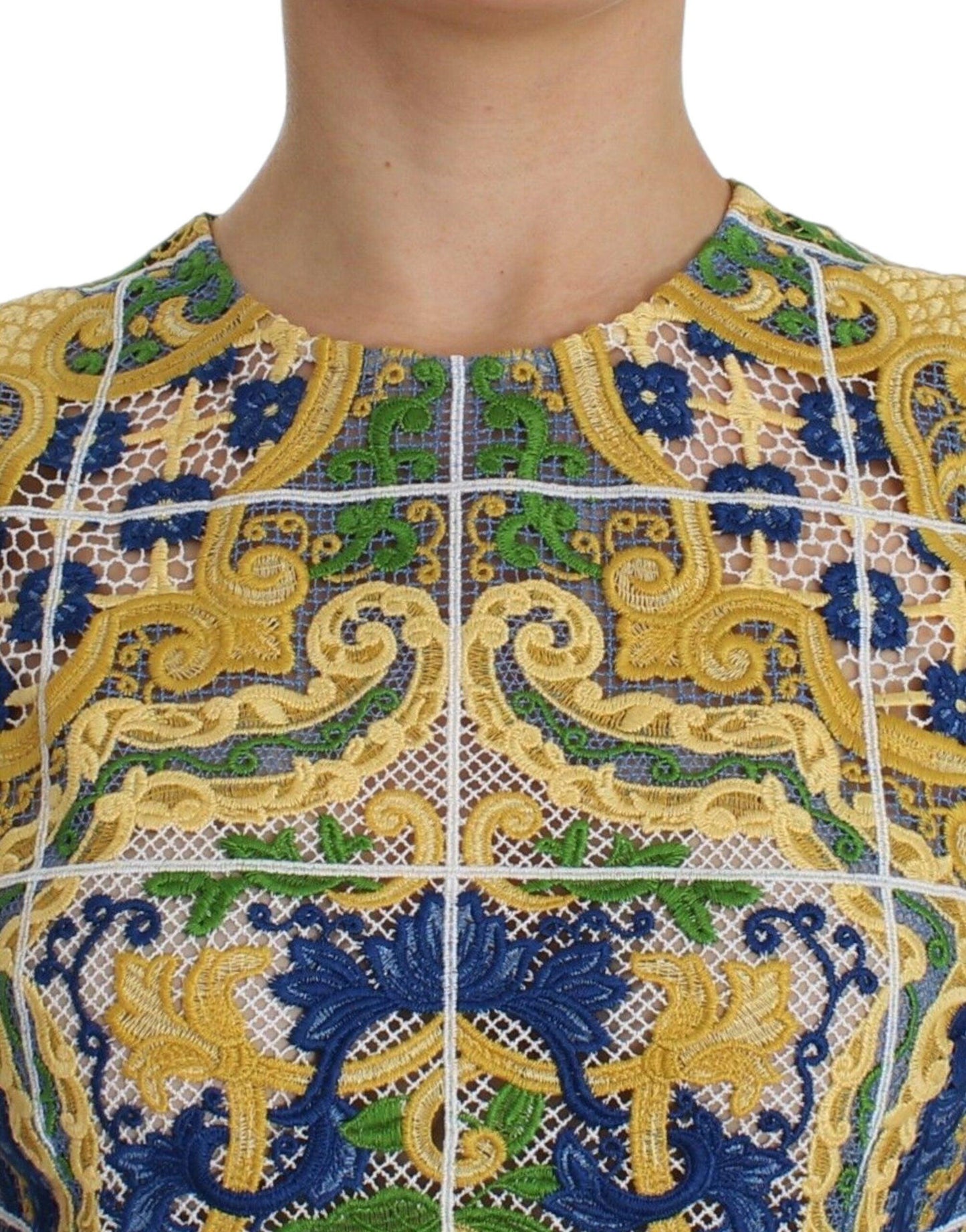 Dolce & Gabbana Majolica Embroidered Sleeveless Elegance - PER.FASHION