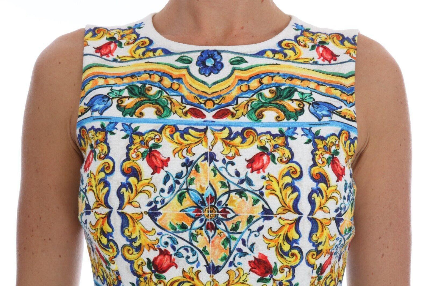 Dolce & Gabbana Majolica Print Midi Sheath Dress - PER.FASHION