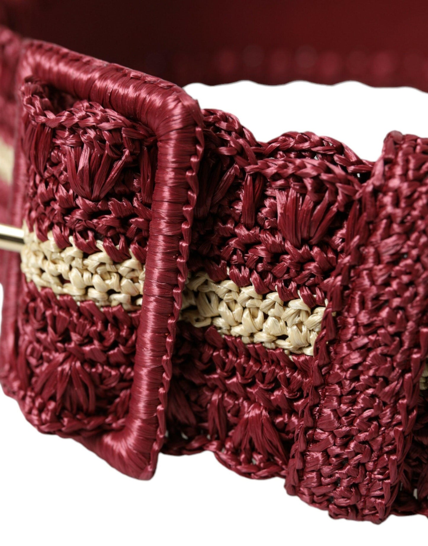 Dolce & Gabbana Maroon Elegance Canvas Waist Belt - PER.FASHION