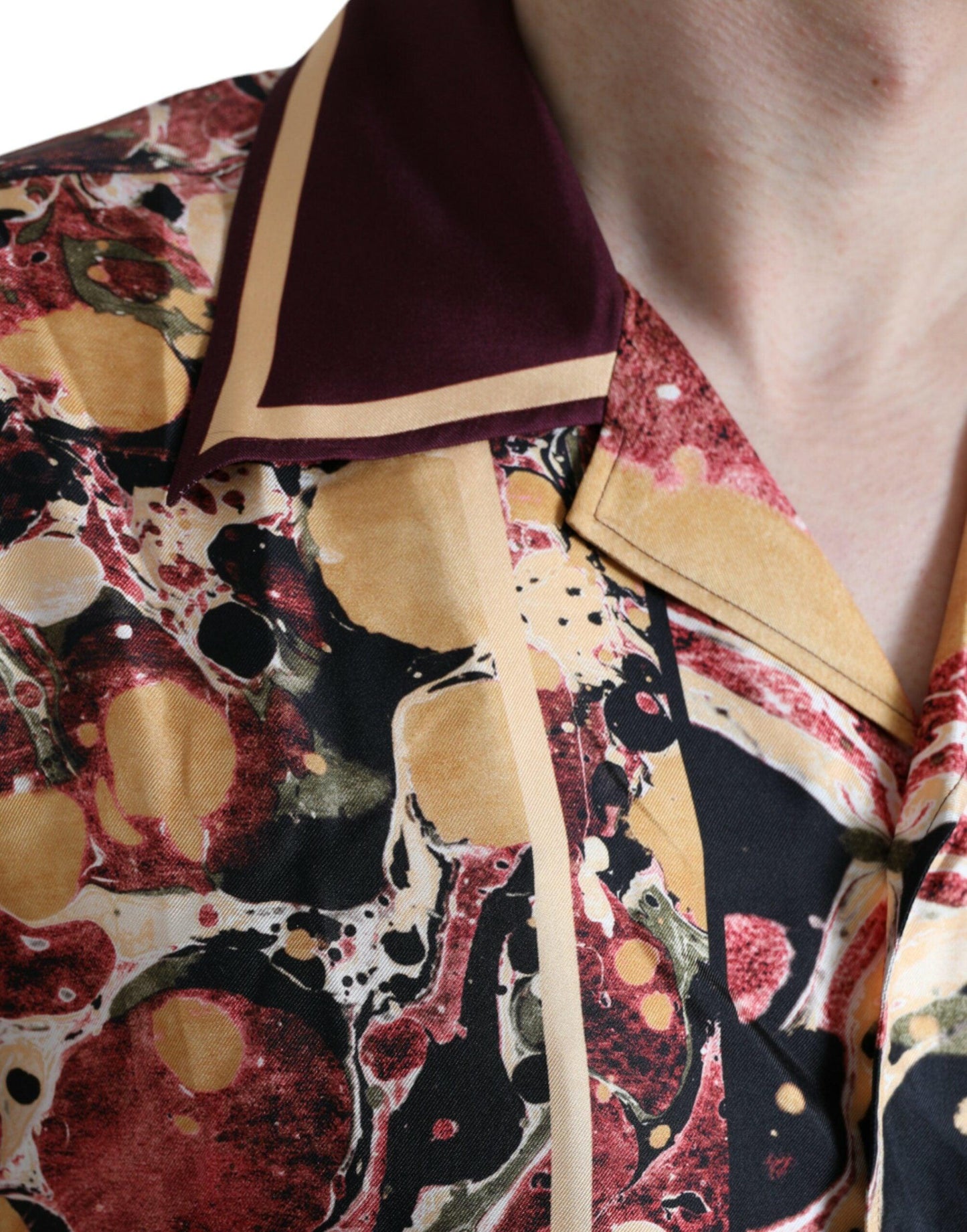 Dolce & Gabbana Multicolor Button Down Silk Shirt - PER.FASHION