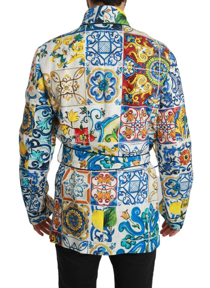 Dolce & Gabbana Multicolor Majolica Robe Jacket Coat - PER.FASHION