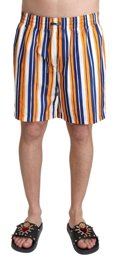 Dolce & Gabbana Multicolor Striped Swim Shorts Trunks - PER.FASHION