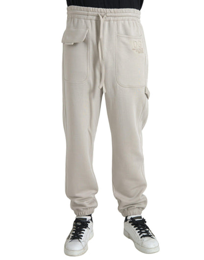 Dolce & Gabbana Off White Viscose Cargo Jogger Sweatpants Pants - PER.FASHION