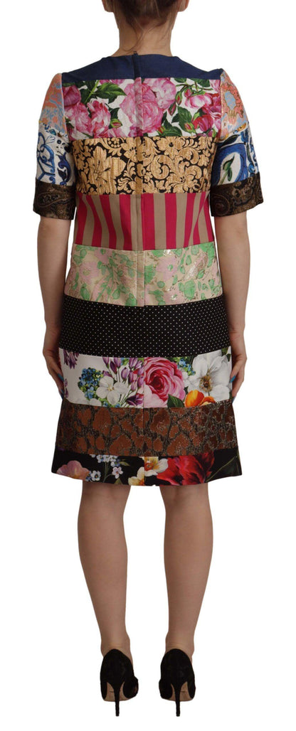 Dolce & Gabbana Patchwork Sheath Mini Dress - Multicolor Elegance - PER.FASHION