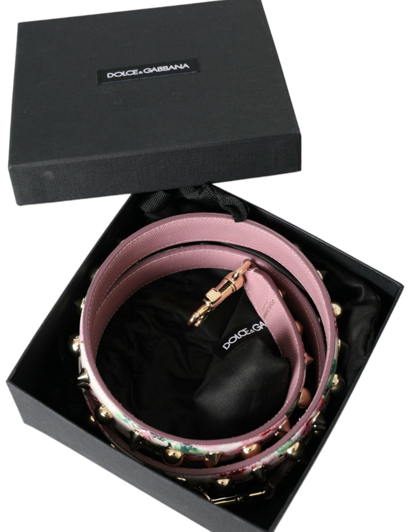 Dolce & Gabbana Pink Floral Handbag Accessory Shoulder Strap - PER.FASHION