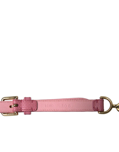 Dolce & Gabbana Pink Leather Crystal Chain Embellished Belt - PER.FASHION