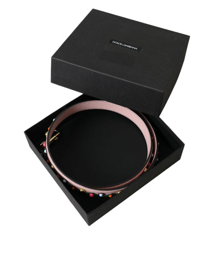 Dolce & Gabbana Pink Leather Handbag Accessory Shoulder Strap - PER.FASHION