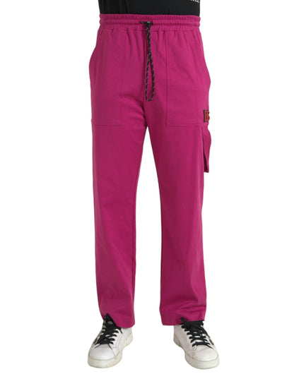 Dolce & Gabbana Pink Logo Cargo Cotton Jogger Sweatpants Pants - PER.FASHION