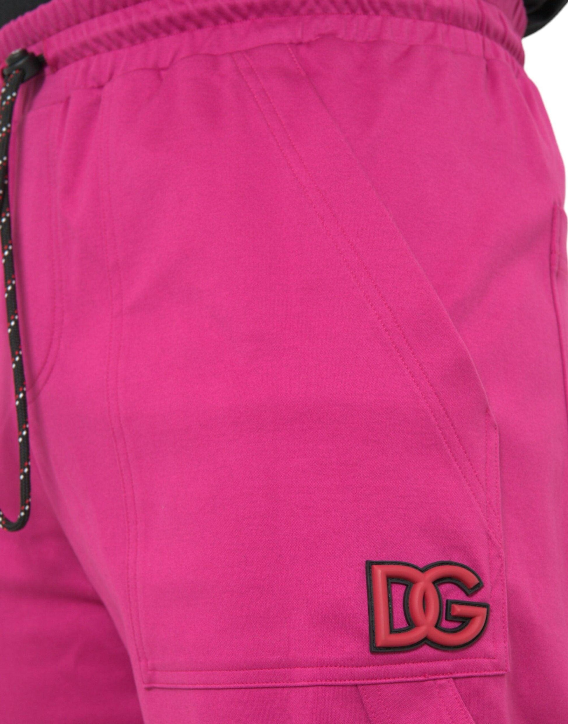 Dolce & Gabbana Pink Logo Cargo Cotton Jogger Sweatpants Pants - PER.FASHION