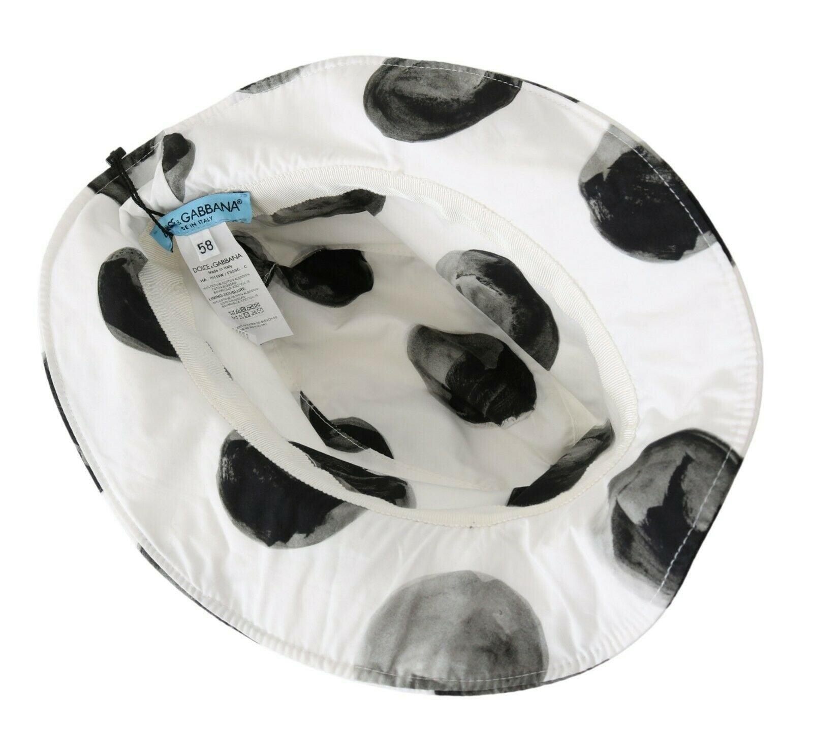 Dolce & Gabbana Polka Dot Cotton Bucket Hat - White & Black - PER.FASHION