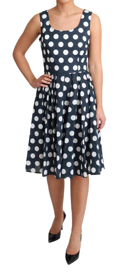 Dolce & Gabbana Polka Dotted A-Line Sleeveless Dress - PER.FASHION