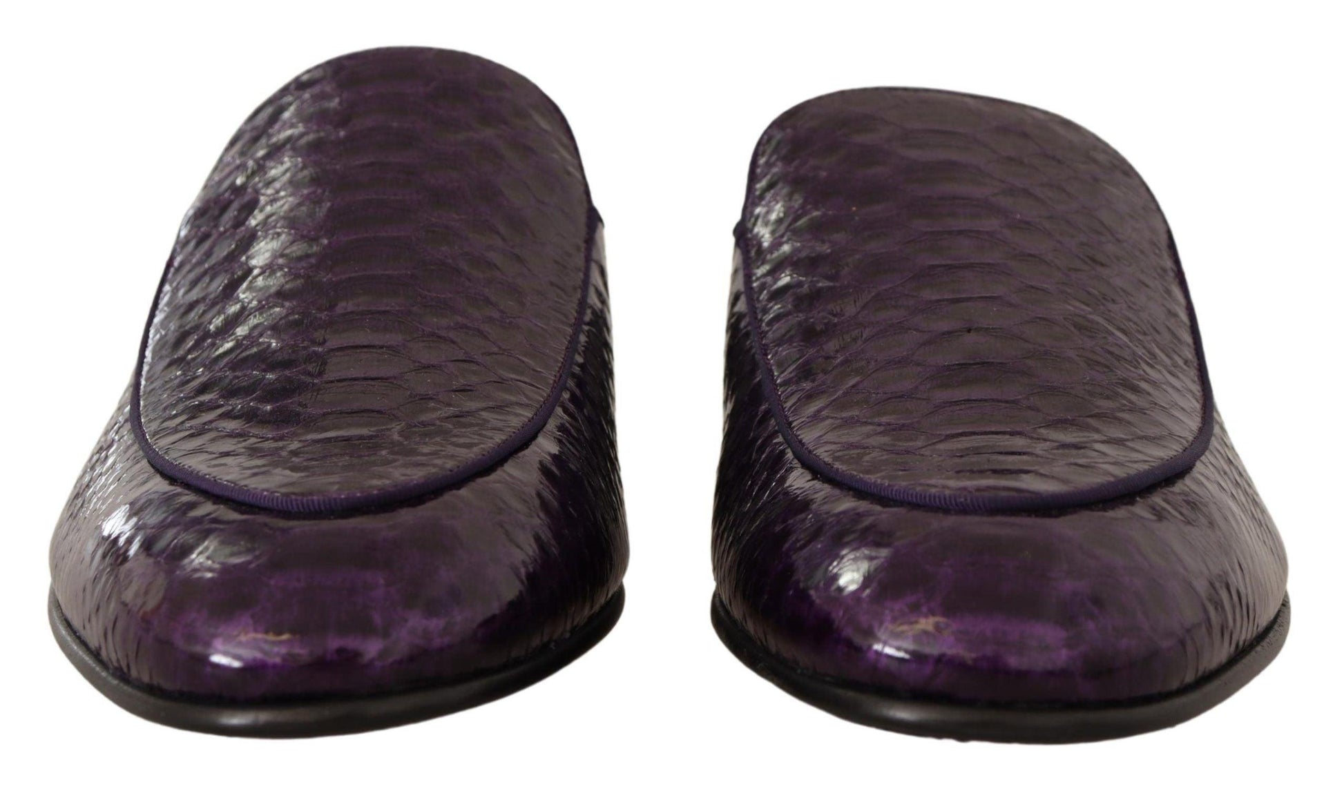 Dolce & Gabbana Purple Exotic Python Leather Slides - PER.FASHION