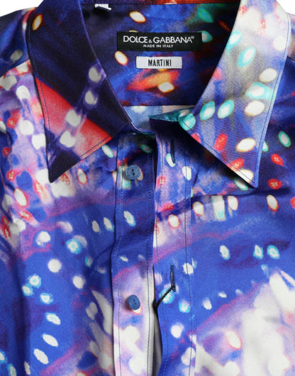 Dolce & Gabbana Purple Luminarie Silk Slim MARTINI Shirt - PER.FASHION