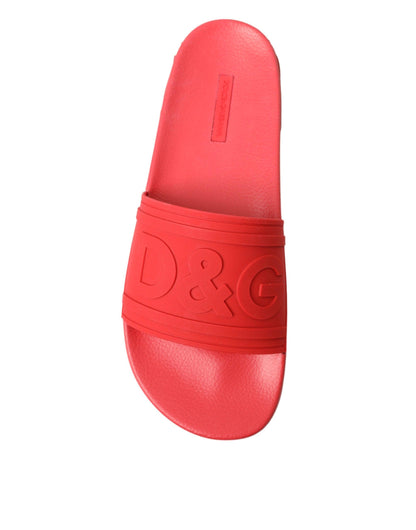 Dolce & Gabbana Radiant Red Men's Slide Sandals - PER.FASHION