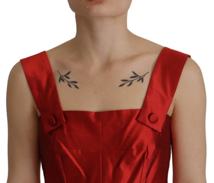 Dolce & Gabbana Radiant Red Silk A-Line Midi Dress - PER.FASHION