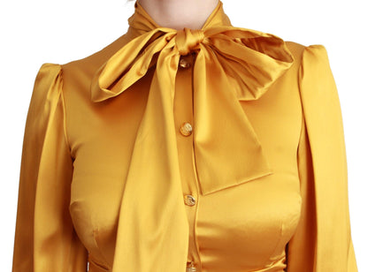 Dolce & Gabbana Radiant Yellow Silk Bodycon Mini Dress - PER.FASHION
