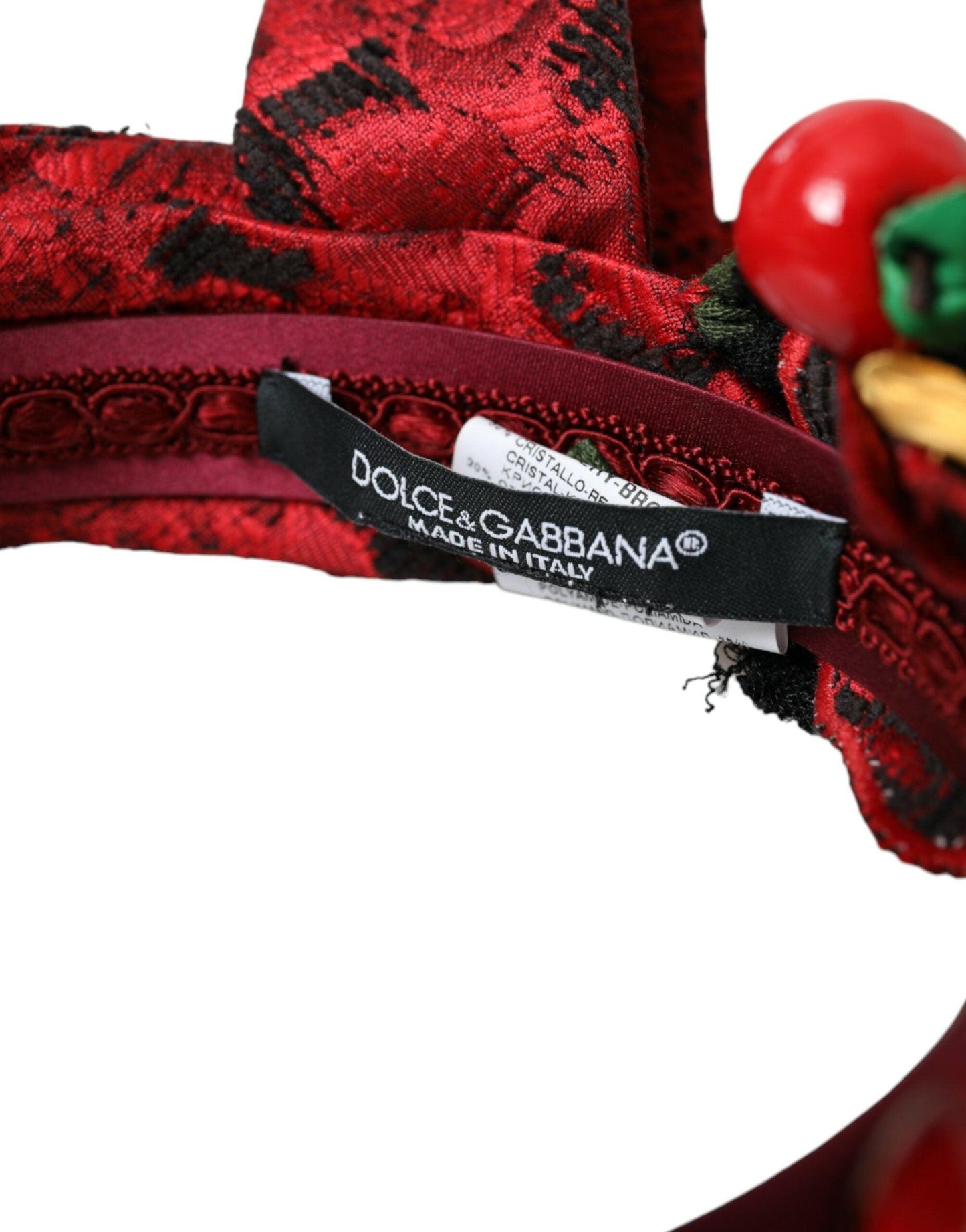 Dolce & Gabbana Red Cherry Sicily Embellished Women Hairband Diadem - PER.FASHION