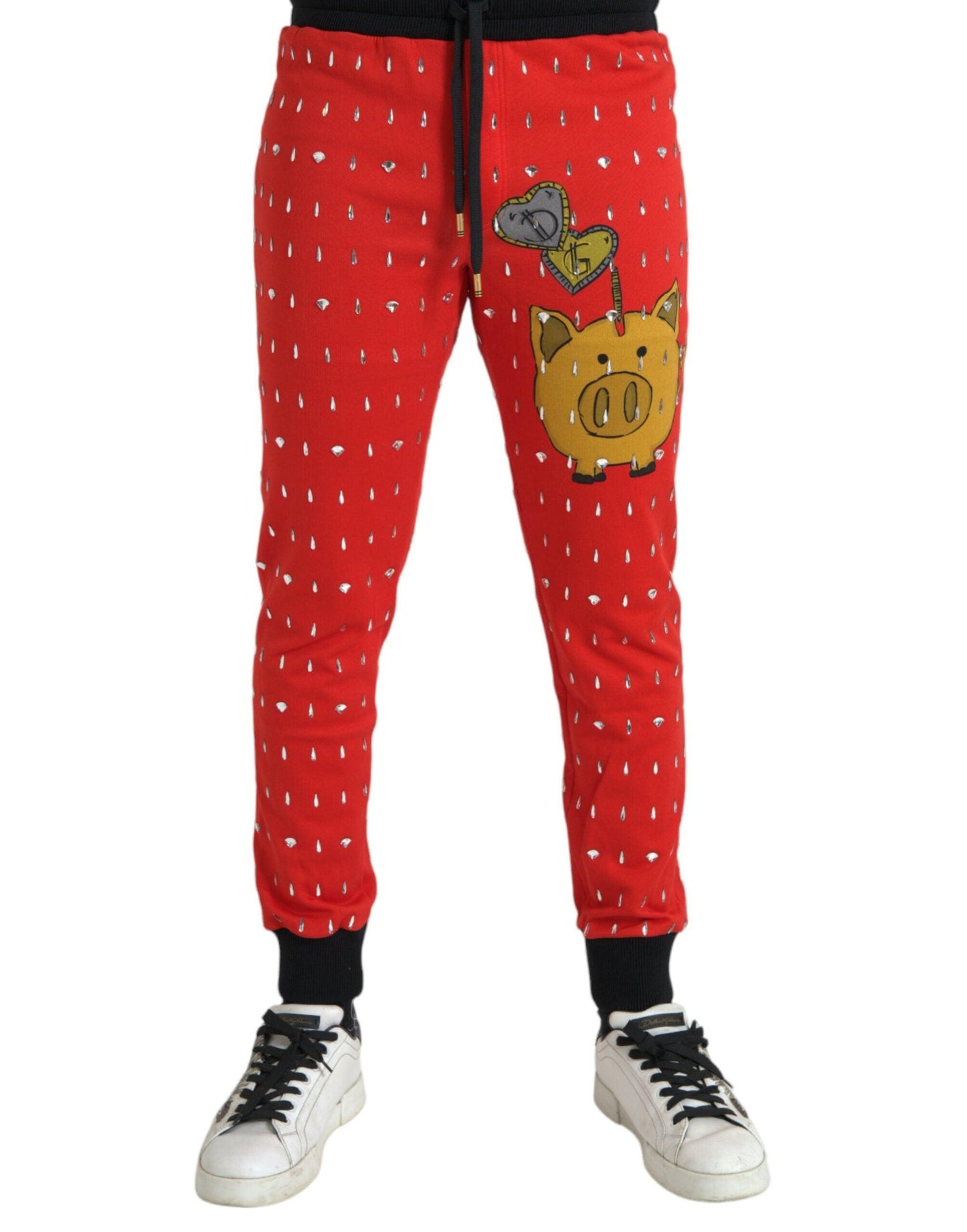 Dolce & Gabbana Red Year Of The Pig Jogger Sweatpants Pants - PER.FASHION