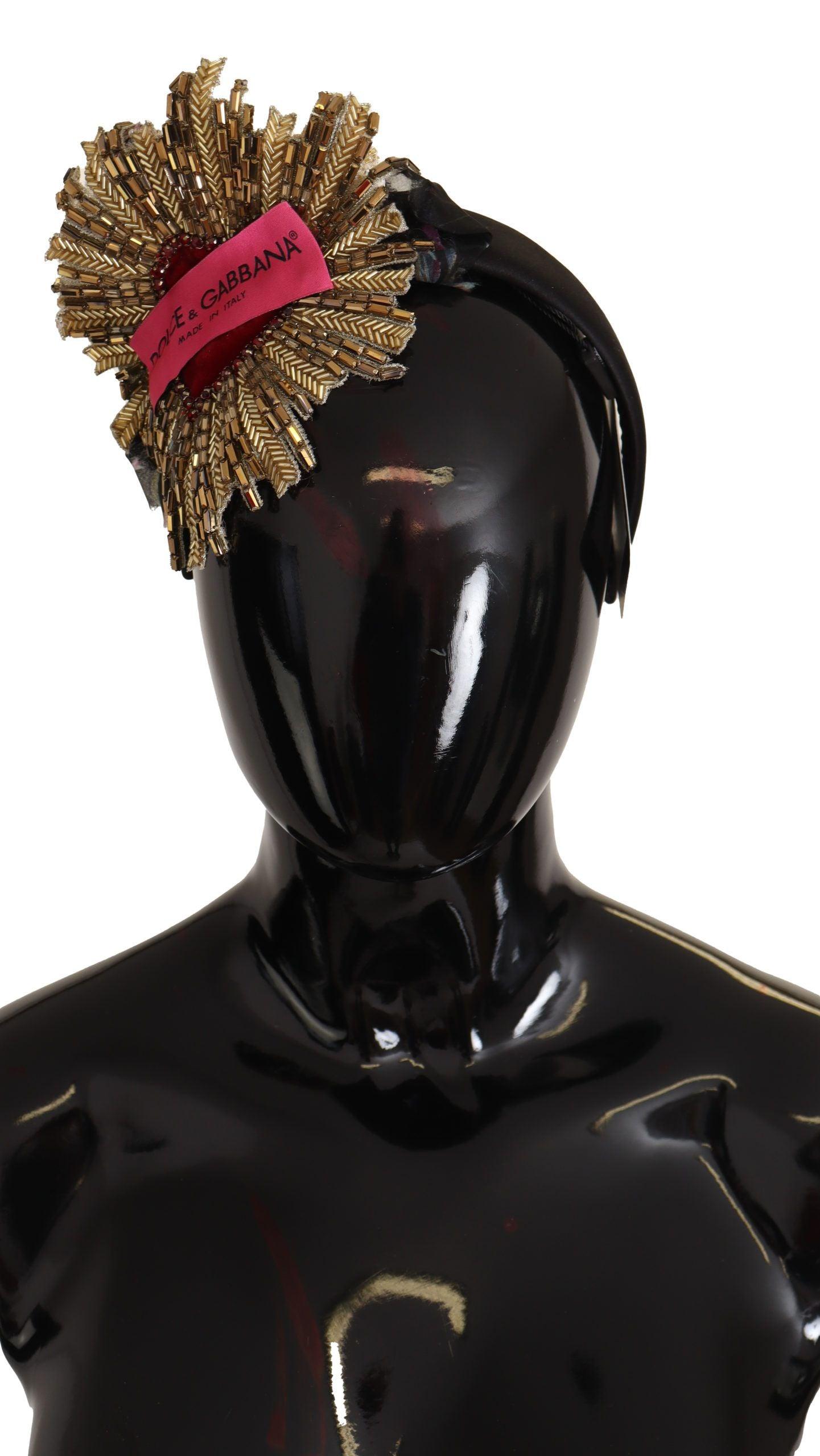 Dolce & Gabbana Regal Gold Silk Diadem Headband - PER.FASHION