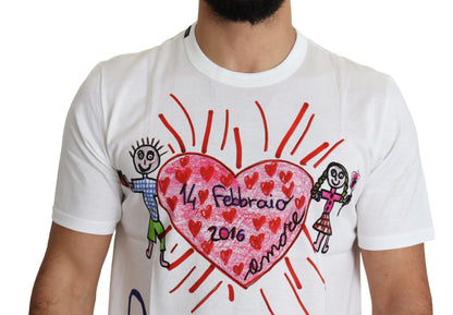Dolce & Gabbana Romantic Heart Print Crew Neck Tee - PER.FASHION