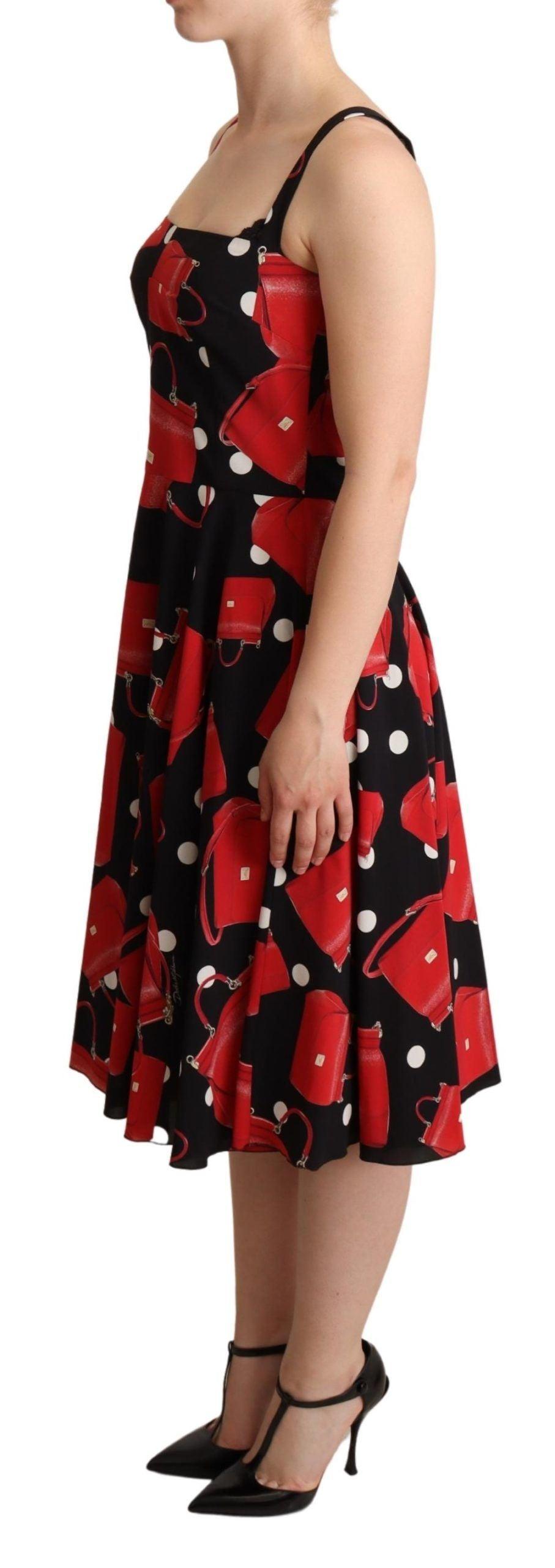 Dolce & Gabbana Sicilian Bag Print Sleeveless Midi Dress - PER.FASHION