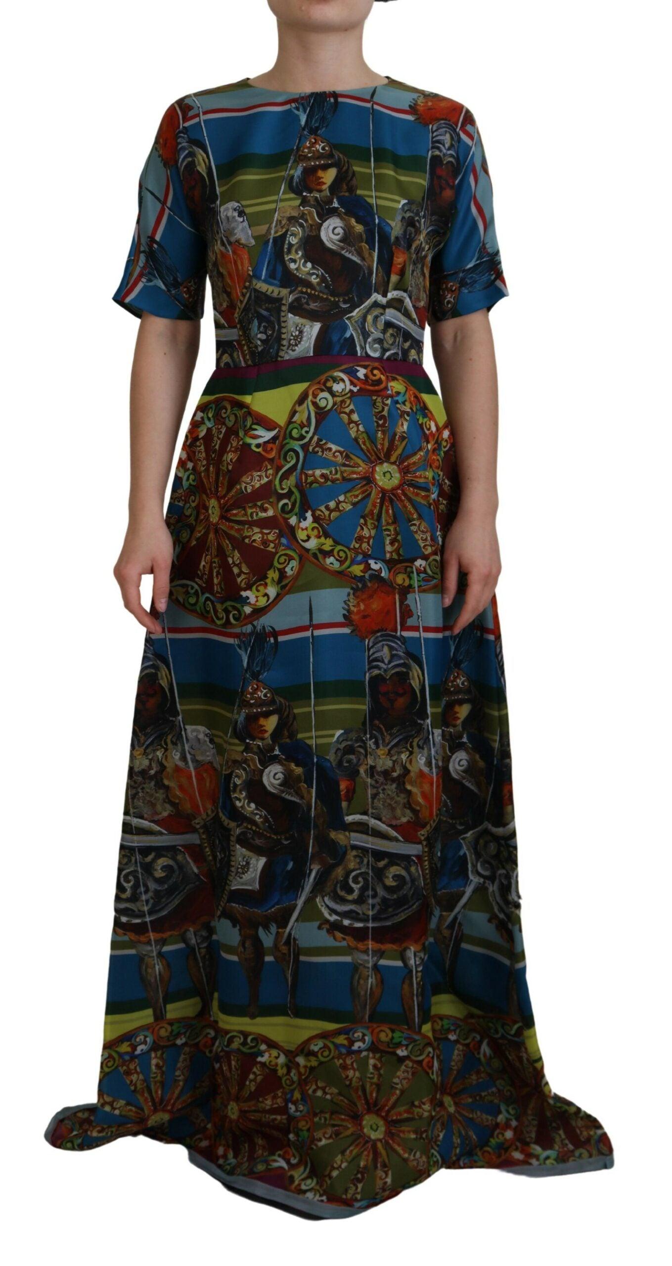 Dolce & Gabbana Sicilian Elegance Long Silk Dress - PER.FASHION