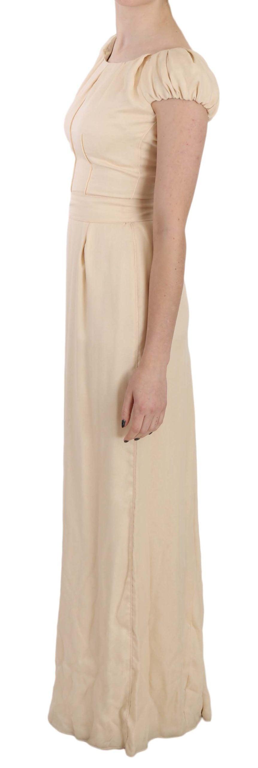 Dolce & Gabbana Silk Column Garterized Sleeve Gown - PER.FASHION