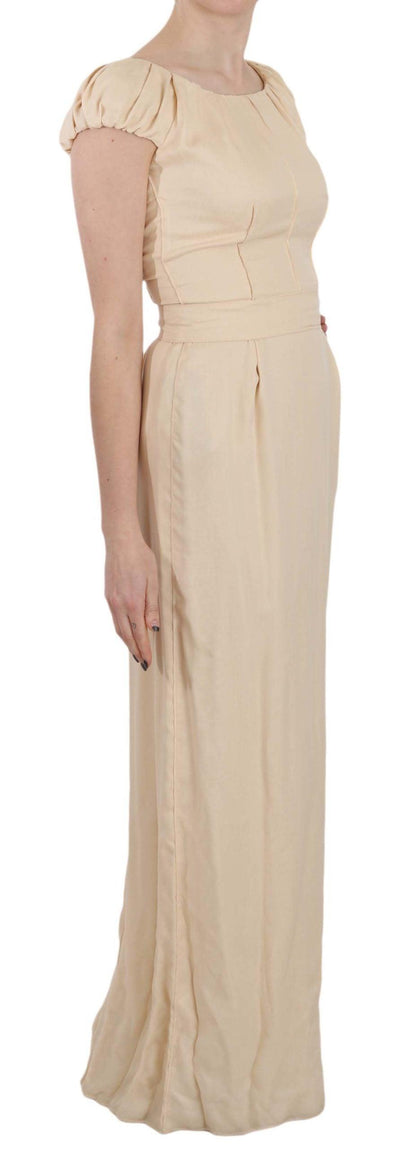 Dolce & Gabbana Silk Column Garterized Sleeve Gown - PER.FASHION