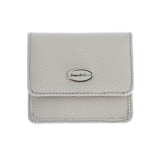 Dolce & Gabbana Sleek White Leather Condom Case Wallet - PER.FASHION