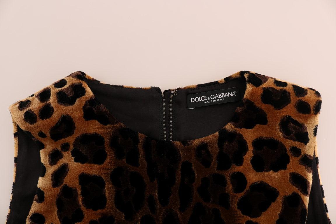 Dolce & Gabbana Sleeveless Leopard Mini Sheath Dress - PER.FASHION