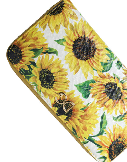 Dolce & Gabbana Sunflower Print Leather Continental Wallet - PER.FASHION
