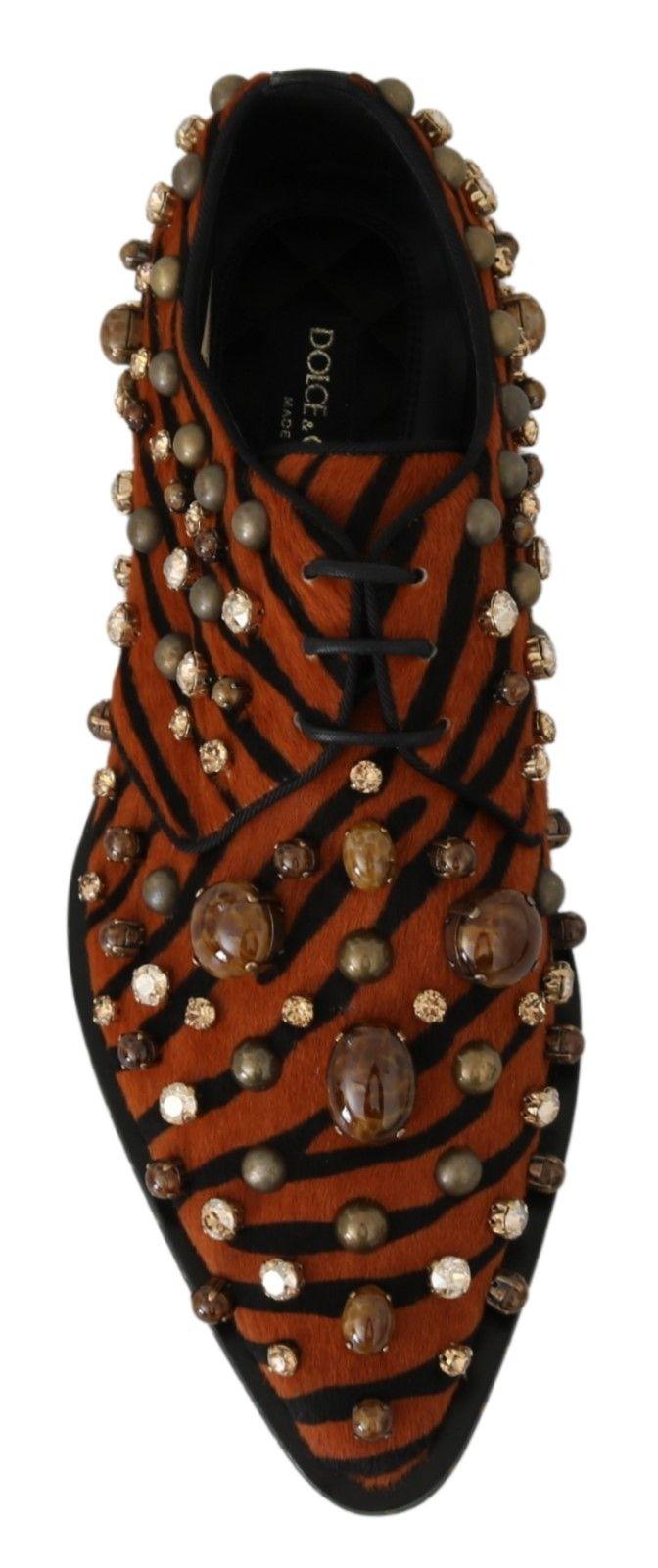Dolce & Gabbana Tiger Pattern Crystal Embellished Flats - PER.FASHION
