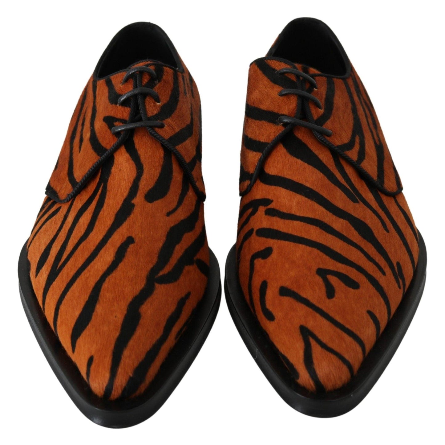 Dolce & Gabbana Tiger Pattern Dress Shoes with Pony Hair - PER.FASHION
