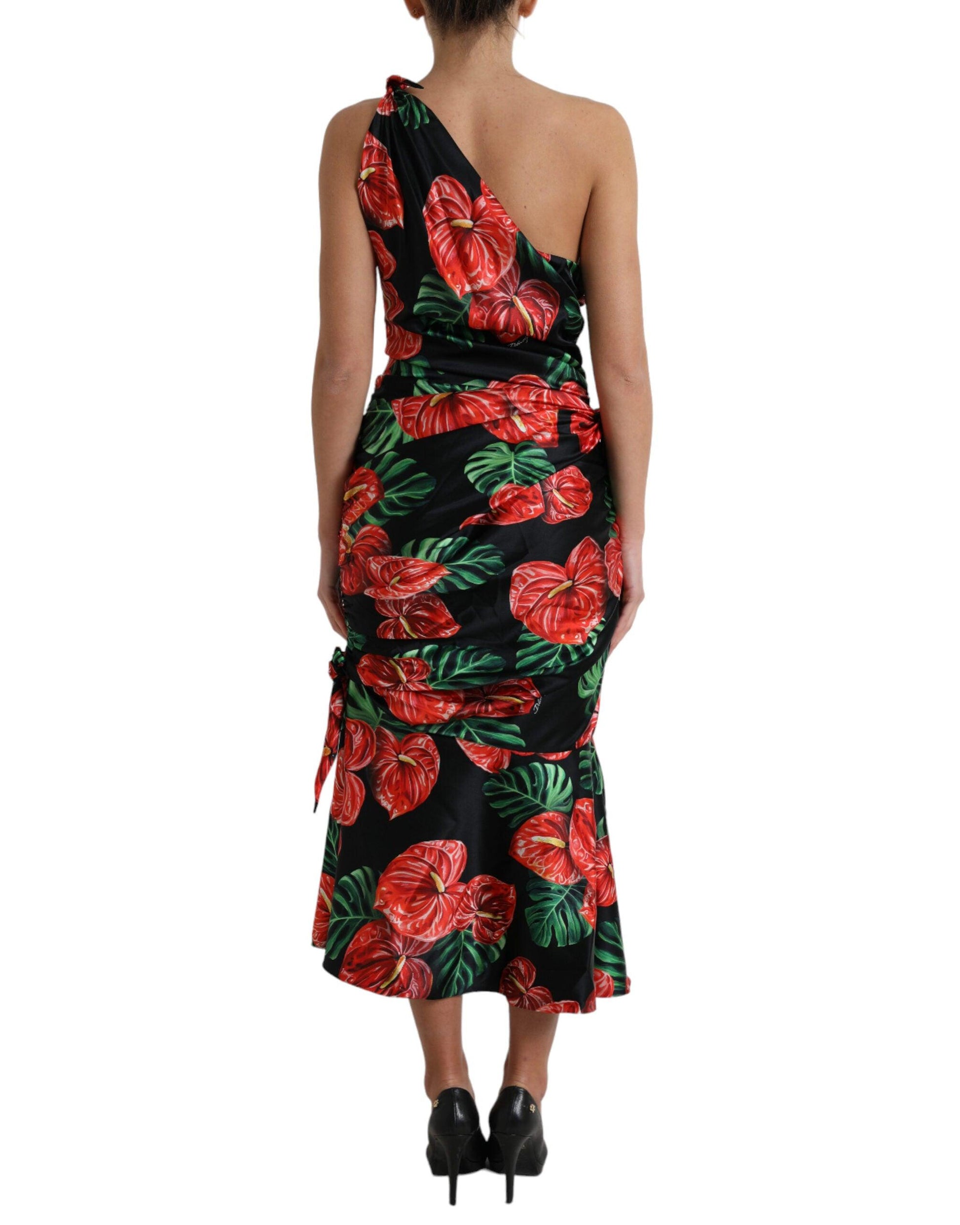 Dolce & Gabbana Tropical Elegance Silk Draped Dress - PER.FASHION